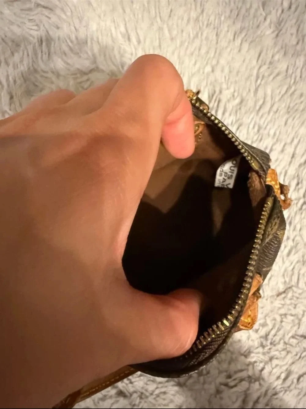 Louis Vuitton Brown Monogram Mini Top-Handle Bag with Pearl Charm